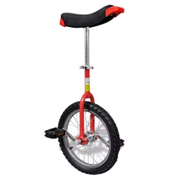 EBTOOLS Monocicli Monociclo 16 pollici, bicicletta a una ruota, design ergonomico + paraurti anteriore + morsetto di rilascio, altezza regolabile 70 – 84 cm, rosso, per bambini dai 12 anni in su.
