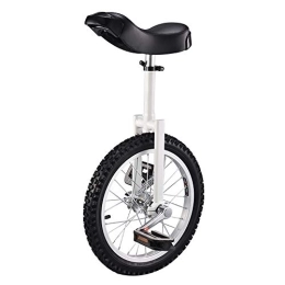 LRBBH Bici Monociclo, Bilanciamento Antiscivolo Regolabile in Altezza Ciclismo Esercizio Fun Bike Fitness Wheel Trainer con Supporto per Monocicli, Per Principianti Bambini / 16 inch / bianca