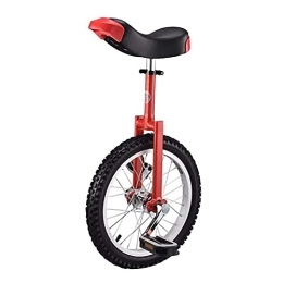  Bici Monociclo con Ruote da 16 Pollici con Pedali Antiscivolo ，Monociclo Rosso con Cavalletto Libero con Altezza del Sedile Regolabile (Colore : Rosso, Dimensioni : 16 Pollici) Durevole