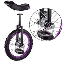 Generic Monocicli Monociclo monociclo per bambini da 16 pollici, con comoda seduta e ruota antiscivolo, per bambini dai 9 ai 14 anni, colore viola