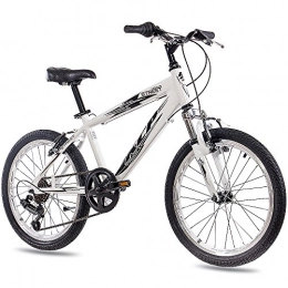 Unbekannt Mountain Bike 20 pollici in alluminio mountain bike bicicletta da bambino KCP Street con cambio Shimano 6 Bianco
