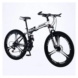 LHQ-HQ Bici 21-Gang-Mountainbike für Erwachsene, Faltbar 26-Zoll-Rad Dual-Suspension Dual-Scheibenbremse High-Carbon-Stahlrahmen mit Einer Belastung Von 265 Lbs für Eine Höhe Von 5.2-6Ftf, C