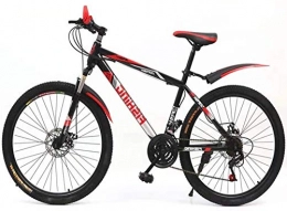 DSG Bici 22 pollici mountain bike in acciaio al carbonio anteriore e posteriore parafango 21 velocità doppio freno a disco bike-Nero Rosso