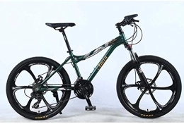 FanYu Mountain Bike 24 in mountain bike a 21 velocità per adulto leggero in lega di alluminio full frame sospensione anteriore ruota per studenti fuoristrada femminile che cambia freno a disco per bicicletta-Verde 6