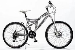 Special BikeSVR 9000 FULL SOSPENSION Bici 26'' MTB BIO AMMORTIZZATA 18V (Grigio)