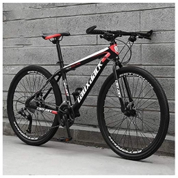 ACDRX Bici 26 Pollici 21 velocità, Adulto Bicicletta MTB, Bicicletta, Bicicletta Mountain Bike, Biciclette, Doppio Freno A Disco, Acciaio Alto Tenore Carbonio Telaio, Black Red