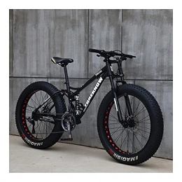 GUHUIHE Mountain Bike 26 pollici ruota 27 velocità Adulto Mountain Fat Bike Bike Velocità Velocità Velocità Bicicletta Bicicletta Off-Road Snowmobile Uomo Guida all'aperto MTB ( Color : Black Spoke wheel , Size : 7 Speed )