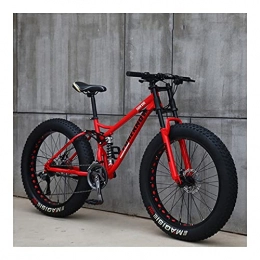 GUHUIHE Mountain Bike 26 pollici ruota 27 velocità Adulto Mountain Fat Bike Bike Velocità Velocità Velocità Bicicletta Bicicletta Off-Road Snowmobile Uomo Guida all'aperto MTB ( Color : Red Spoke wheel , Size : 21 Speed )