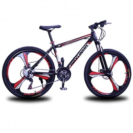 LZHi1 Bici 26 Ruote Mountain Bike in acciaio ad alto tenore di carbonio 27 Velocità Sospensione anteriore per adulti Mountain Trail Biciclette all'aperto Sospensione forcella Strada Città Bici(Color:Nero rosso)