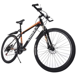 Genérico Mountain Bike 26in Bicycle 21 Speed Carbon Steel Mountain Bike Full Suspension MTB (Black, One Size)