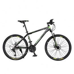 Implicitw Bici 27 Bicicletta a velocità variabile Mountain Bike Doppio Freno a Disco Cerchio in Lega di Alluminio-Verde Nero