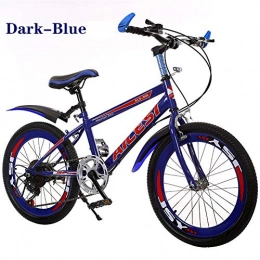 Bike Bici 7 velocità Montagna Bicicletta per Bambino 20 Pollici Mountain Bici, Unisex BMX, Freno a U, Darkblue, 20in