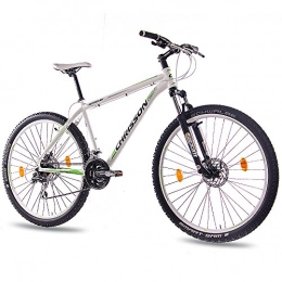 CHRISSON Bici 73, 66 cm pollici in alluminio MTB bicicletta Mountain Bike CHRISSON HITTER SF UNISEX con 24 G 2 x SHIMANO disk SCHWALBE bianco opaco