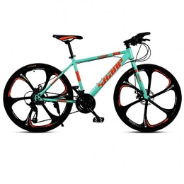 RSJK Bici Adult Mountain Bike Cross Country Speed Racing Unisex 26" 30 Speed System Front And Rear Mechanical Disc Brakes One Wheel Red@6 coltelli Verdi_30 velocit 26 Pollici [160-185 cm