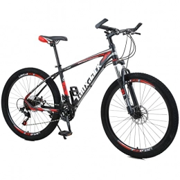 AZXV Bici Adulti Bike Mountain Mountain Bikes Sospensione Integrale Bikes Meccanico Dual Disc Freno a Disco, 24 / 27 / 30 velocità, Ruote da 26 Pollici, Biciclette a velocità Vari Black red-30