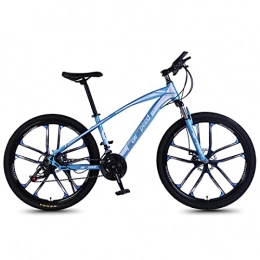 AZXV Bici Adulti Mountain Bike, 21 velocità Sospensione Bicicletta in Acciaio in Acciaio ad Alta Carbonio, Telaio in Alluminio 24 / 26 Pollici, Ruote da 24 / 26 Pollici, Doppio di blue2-26inch
