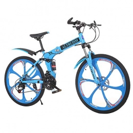Altruism Bici ALTRUISM Mountain Bikes - Bicicletta Pieghevole da 66 cm, 21 velocità, da Uomo, con Freni a Disco, Uomo, Blu.