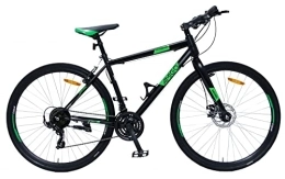 amiGO Mountain Bike Amigo Control - Mountain bike per uomo e donna, 28 pollici, cambio Shimano a 21 marce, adatta a partire da 160 cm, con freno a mano, freno a disco e supporto per bicicletta, colore: nero / verde