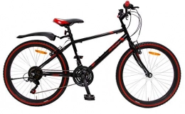 amiGO Bici Amigo Rock - Mountain bike per ragazzi e ragazze, 26 pollici, cambio Shimano a 18 marce, adatta a partire da 150 cm, con freno a mano, freno a disco e supporto per bicicletta, colore: nero / rosso