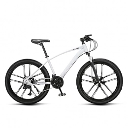 AZXV Bici AZXV Ruote da 26 Pollici Mens Mountain Bike, Sospensione Integrale Acciaio al Carbonio MTB Bicycle, Dual Disc Brake Antiscivolo, 30 velocità, Mountain Bike per Giovani, r White-21