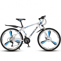 Bianco Blu Mountain Bike MTB, Hardtail Mountain Bike Bici 26 Pollici, 27 velocità, Freni A Disco Anteriori E Posteriori, Ammortizzatori Anteriori, per Adulti O Adolescenti