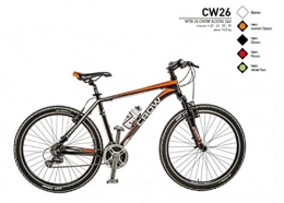 Cicli Puzone Mountain Bike BICI 26 CROW ACERA 24V ALLUMINIO FORCELLA BLOCCABILE CW26 NERO ARANCIO MADE IN ITALY (55 CM)