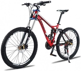 LBWT Mountain Bike Bici da Montagna Pieghevole Unisex, Bicicletta da 26 Pollici MTB, Telaio in Lega di Alluminio, velocità 24 / 27, Doppia Sospensione, con Freno A Doppio Disco (Color : Red, Size : 27 Speed)