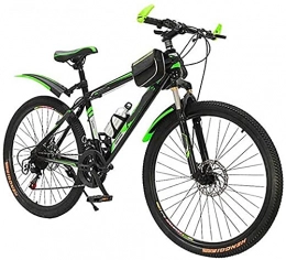 WQFJHKJDS Mountain Bike Bici da uomo e da donna in mountain bike, 20, 24 e 26 pollici, 31-27 ingranaggi a velocità, telaio in acciaio al carbonio, doppia sospensione, blu, verde e rosso (colore: verde, dimensione: 26)