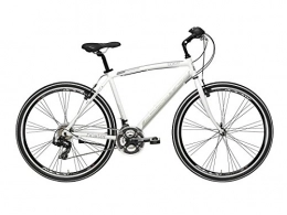 Cicli Adriatica Mountain Bike Bici Ibrida Cicli Adriatica Boxter FY da uomo con telaio in alluminio, ruote da 28", cambio Shimano a 21 velocità (Bianco, 45)
