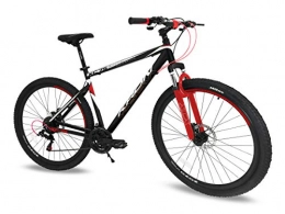 KRON Mountain Bike Bicicletta alluminio Kron XC 75 MTB 29'' pollici ammortizzata 21 Velocita' Shimano bici Mountain Bike nera con Freni idraulici (Nero - Rosso)