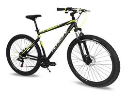 KRON Bici Bicicletta alluminio Kron XC 75 MTB 29'' pollici ammortizzata 21 Velocita' Shimano bici Mountain Bike nera (Nero - Giallo)