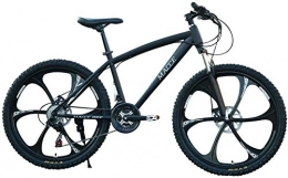 DSG Bici Bicicletta da montagna, stile semplice, da uomo, 26 pollici, in acciaio al carbonio, 24 velocità, mountain bike, a sospensione completa, colore: nero