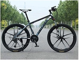 HCMNME Mountain Bike Bicicletta durevole di alta qualità, Sport all'aria aperta MTB sospensione anteriore 30 velocità con Mountain Bike 26" 10 razze con freni a doppio petrolio e HighCarbon telaio in acciaio, grigio sport