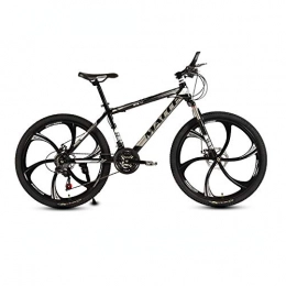 Yuxiaoo Mountain Bike Bicicletta, mountain bike 26", bicicletta fuoristrada a 27 velocità, con sedile regolabile e telaio in acciaio ad alto tenore di carbonio, per adulti, antiscivolo, doppio freno a disco / D / 16