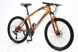  Mountain Bike Bicicletta mountain bike da 26 pollici, con freno a disco, sospensione forcella per bici (arancione, 24 in)