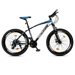 GXQZCL-1 Bici Bicicletta Mountainbike, 26 Mountain Bike, acciaio al carbonio Telaio Biciclette Montagna, doppio disco freno e Forcella anteriore, 26inch Ruote MTB Bike ( Color : Black+Blue , Size : 27 Speed )