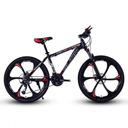 GXQZCL-1 Mountain Bike Bicicletta Mountainbike, Mountain bike, telaio in acciaio hardtail Biciclette da montagna, doppio freno a disco anteriore e sospensioni, ruote 26inch MTB Bike ( Color : Black+Red , Size : 24 Speed )