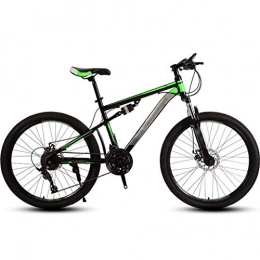 YHRJ Mountain Bike Bicicletta Per Adulti Mountain Bike Per Giovani Con Assorbimento Degli Urti, Bicicletta Da Strada Per Equitazione All'aperto, Doppio Assorbimento Degli Urti ( Color : Black green-24spd , Size : 24inch )