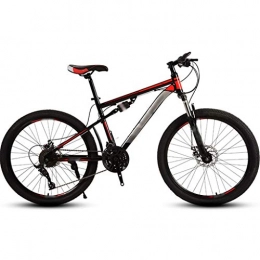 YHRJ Mountain Bike Bicicletta Per Adulti Mountain Bike Per Giovani Con Assorbimento Degli Urti, Bicicletta Da Strada Per Equitazione All'aperto, Doppio Assorbimento Degli Urti ( Color : Black red-21spd , Size : 26inch )