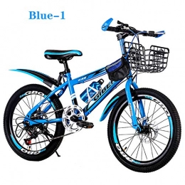 Bike 1/7 velocità Bici per Bambino 20 Pollici Mountain Unisex BMX Freno a Disco Blu Rosso,Blue_1,7_Speed