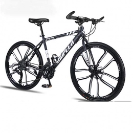 WSS Mountain Bike Bike da 26 pollici 21-velocità-Dual Disc Freni a disco per studenti adulti Off-road-Ten Blade Wheels-Bicycle Black-30speed.
