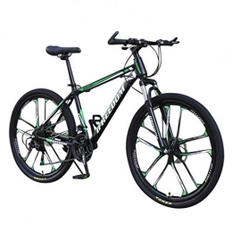 Bike Bici Bike Mountain Bici Biammortizzata Men's 26'' 21 velocit, Doppio Disco e Doppia Sospensione per Adulti Biciclette in Lega di Alluminio Ruote 10 Cutter (Verde)