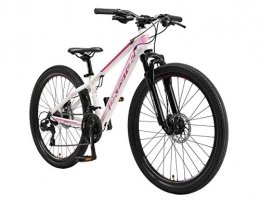BIKESTAR Bici BIKESTAR Hardtail Mountain Bike in Alluminio, Freni a Disco, 26" | Bicicletta MTB Telaio 13" Cambio Shimano a 21 velocità, sospensioni | Bianco