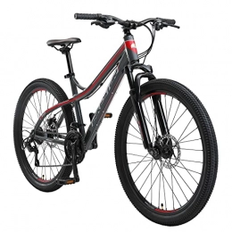 BIKESTAR Bici BIKESTAR Hardtail Mountain Bike in Alluminio, Freni a Disco, 26" | Bicicletta MTB Telaio 16" Cambio Shimano a 21 velocità | Grigio Rosso