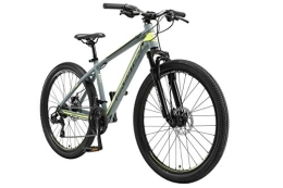 BIKESTAR Mountain Bike BIKESTAR Hardtail Mountain Bike in Alluminio, Freni a Disco, 26" | Bicicletta MTB Telaio 16" Cambio Shimano a 21 velocità, sospensioni | Grigio Giallo