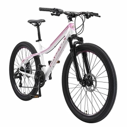 BIKESTAR Bici BIKESTAR Hardtail Mountain Bike in Alluminio, Freni a Disco, 26" | Bicicletta MTB Telaio 18" Cambio Shimano a 21 velocità | Bianco