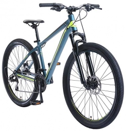 BIKESTAR Bici BIKESTAR Hardtail Mountain Bike in Alluminio, Freni a Disco, 27.5" | Bicicletta MTB Telaio 16" Cambio Shimano a 21 velocità, sospensioni | Blu Verde