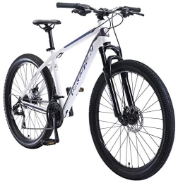 BIKESTAR Bici BIKESTAR Hardtail Mountain Bike in Alluminio, Freni a Disco, 27.5" | Bicicletta MTB Telaio 18" Cambio Shimano a 21 velocità, sospensioni | Bianco