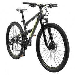 BIKESTAR Bici BIKESTAR MTB Mountain Bike Sospensione Completa in Alluminio, Freni a Disco, 29" | Bicicletta MTB Telaio 17.5" Cambio Shimano a 21 velocità | Nero