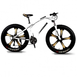 CHICAI Mountain Bike CHICAI Mountain bike da 26 pollici Snow Snow Fat Bike Mountain Mountain Country Acciaio Acciaio Ultra-Wide Pneumatici Sport Bike Adulto 21-30 Speed ​​Low-Speed ​​Racing Student Student Bike High-Carbo